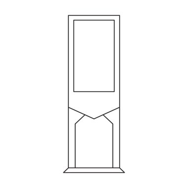Terminal vektör simgesi. Taslak vektör simgesi beyaz arkaplan terminalinde izole edildi.