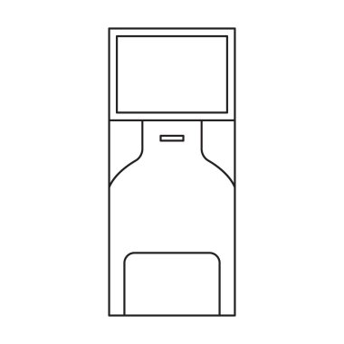 Terminal vektör simgesi. Taslak vektör simgesi beyaz arkaplan terminalinde izole edildi.