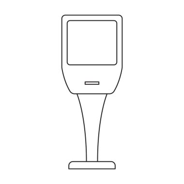 Terminal vektör simgesi. Taslak vektör simgesi beyaz arkaplan terminalinde izole edildi.