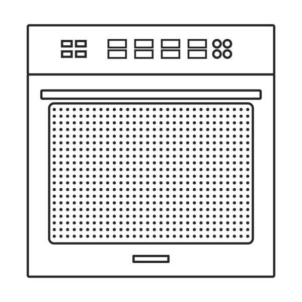 Backofenvektorsymbol. Umrissvektorsymbol isoliert auf weißem Backofen. — Stockvektor