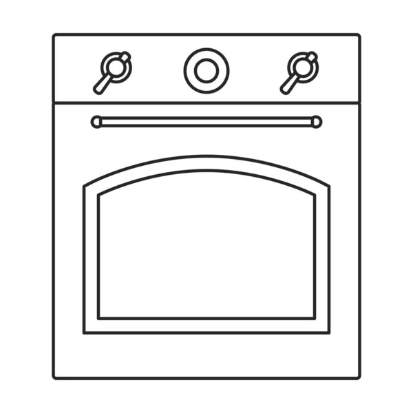 Icona vettoriale del forno. Icona vettoriale di contorno isolata sul forno bianco dello sfondo. — Vettoriale Stock