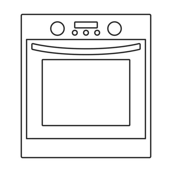 Oven vector icon.Outline vector icon, 흰색 배경 화덕에 분리 됨. — 스톡 벡터