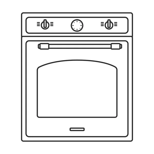 Oven vector icon.Outline vector icon isolated on white background oven. — Stock Vector