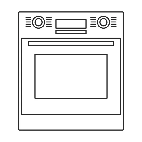 Oven vector icon.Outline vector icon, 흰색 배경 화덕에 분리 됨. — 스톡 벡터