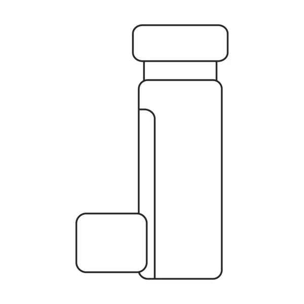 Icono del vector del inhalador.Icono del vector del contorno aislado en el inhalador del fondo blanco. — Archivo Imágenes Vectoriales