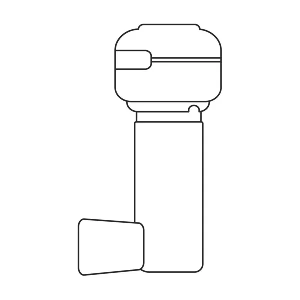 Icona vettoriale dell'inalatore. Icona vettoriale di contorno isolata su inalatore di sfondo bianco. — Vettoriale Stock