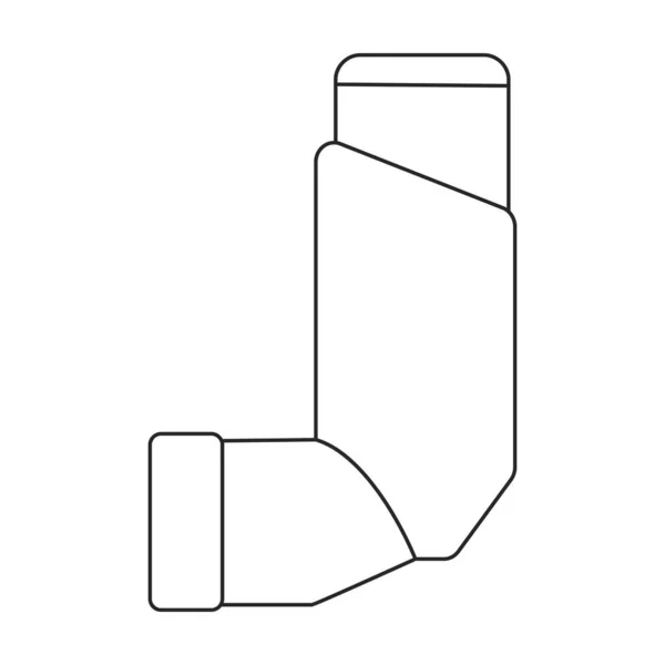 Icono del vector del inhalador.Icono del vector del contorno aislado en el inhalador del fondo blanco. — Vector de stock