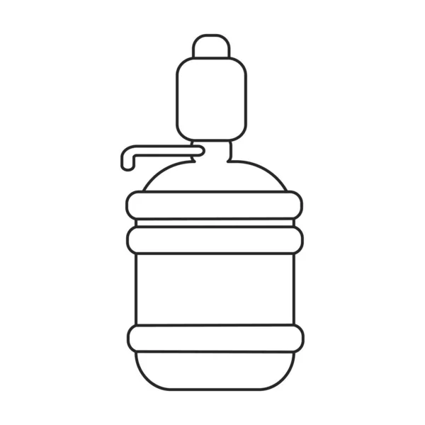 Icono del vector del refrigerador de agua. Icono del vector del contorno aislado en el refrigerador de agua del fondo blanco. — Vector de stock