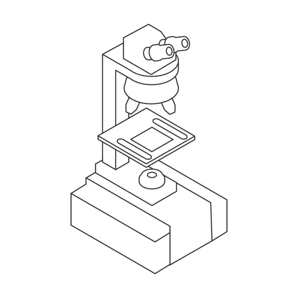 Icona vettoriale isometrica isolata su microscopio a sfondo bianco. — Vettoriale Stock