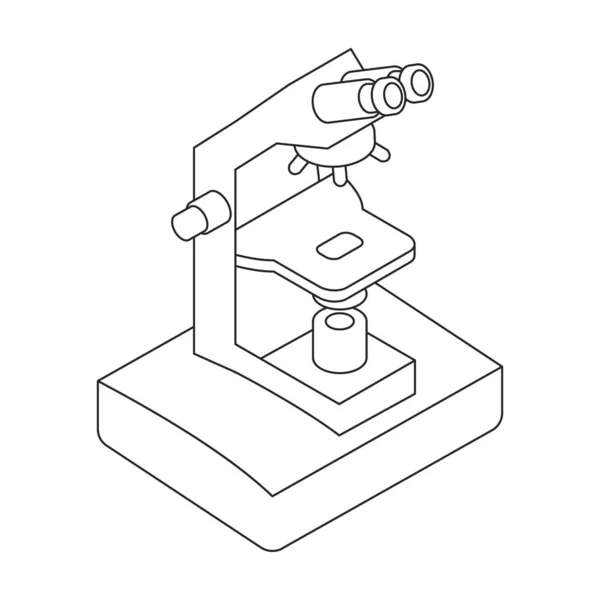 Ícone vetorial do microscópio ícone vetorial isométrico isolado no microscópio de fundo branco. —  Vetores de Stock