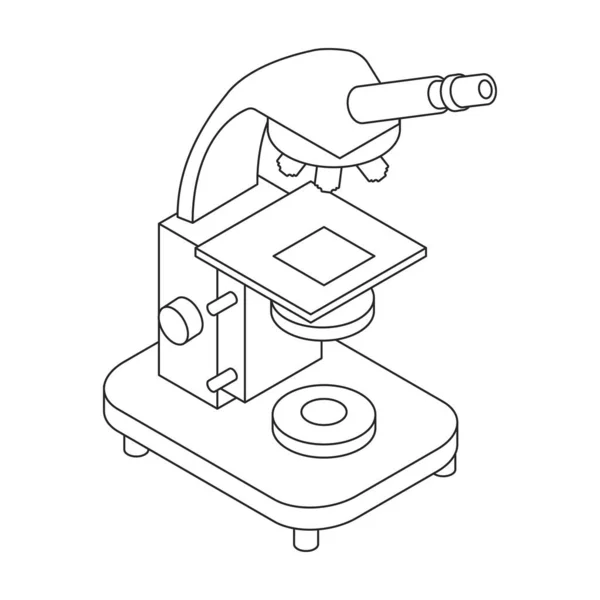 Icona vettoriale isometrica isolata su microscopio a sfondo bianco. — Vettoriale Stock