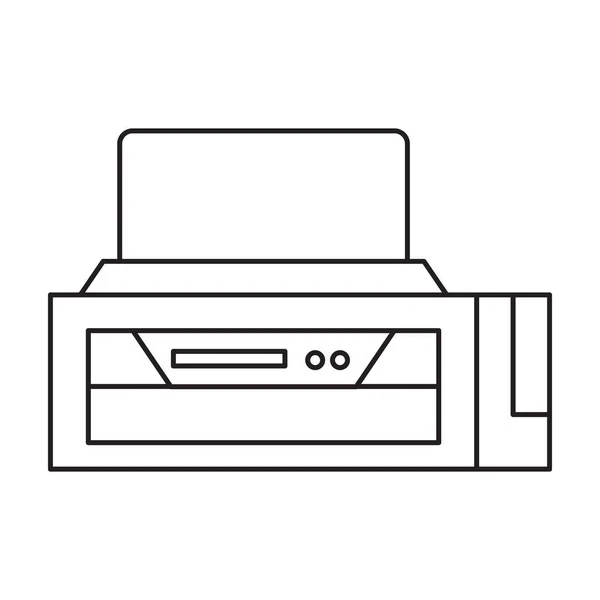 Icono de vector de impresora.Icono de vector de contorno aislado en la impresora de fondo blanco. — Vector de stock