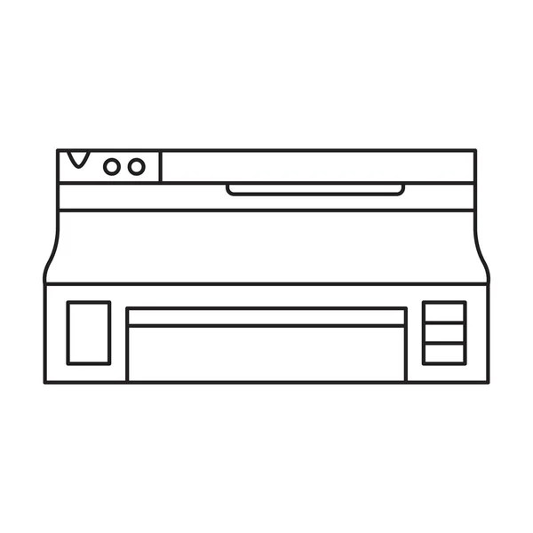 Printer vector icon.Outline vector pictogram geïsoleerd op witte achtergrond printer. — Stockvector