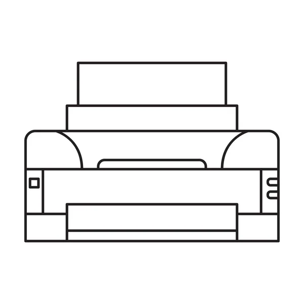 Εικονίδιο διανύσματος εκτυπωτή Περίγραμμα διανύσματος απομονωμένο σε λευκό εκτυπωτή φόντου. — Διανυσματικό Αρχείο