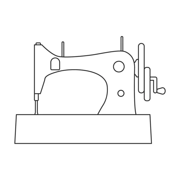 Nähmaschinenvektorsymbol. Umrissvektorsymbol isoliert auf weißem Hintergrund Nähmaschine. — Stockvektor