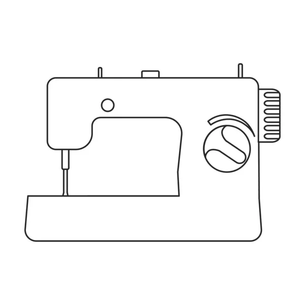 Icono de vector de máquina de coser. Icono de vector de contorno aislado en la máquina de coser de fondo blanco. — Vector de stock