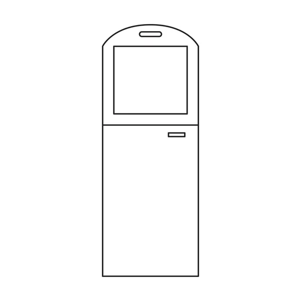 터미널 벡터 icon.Outline 벡터 아이콘 흰색 배경 터미널에서 분리. — 스톡 벡터