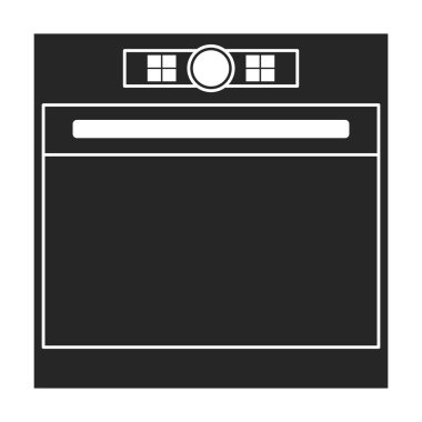 Fırın vektörü siyah simgesi. Beyaz arka planda vektör illüstrasyon sobası. Fırın ve sobanın izole edilmiş siyah illüstrasyon simgesi.