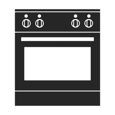 Fırın vektörü siyah simgesi. Beyaz arka planda vektör illüstrasyon sobası. Fırın ve sobanın izole edilmiş siyah illüstrasyon simgesi.