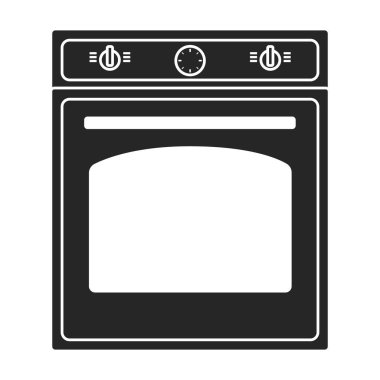 Fırın vektörü siyah simgesi. Beyaz arka planda vektör illüstrasyon sobası. Fırın ve sobanın izole edilmiş siyah illüstrasyon simgesi.