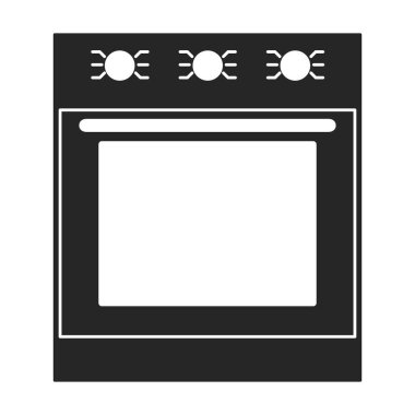 Fırın vektörü siyah simgesi. Beyaz arka planda vektör illüstrasyon sobası. Fırın ve sobanın izole edilmiş siyah illüstrasyon simgesi.