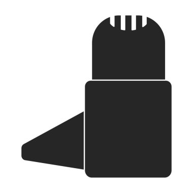 Astım vektörü siyah simge. Beyaz arka planda vektör illüstrasyon spreyi. Astım spreyinin izole edilmiş siyah çizim simgesi.