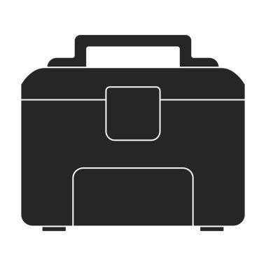 Kutu buz vektörü siyah simgesi. Beyaz arkaplanda vektör illüstrasyon dondurucusu. Buz kutusunun izole edilmiş siyah illüstrasyon simgesi.