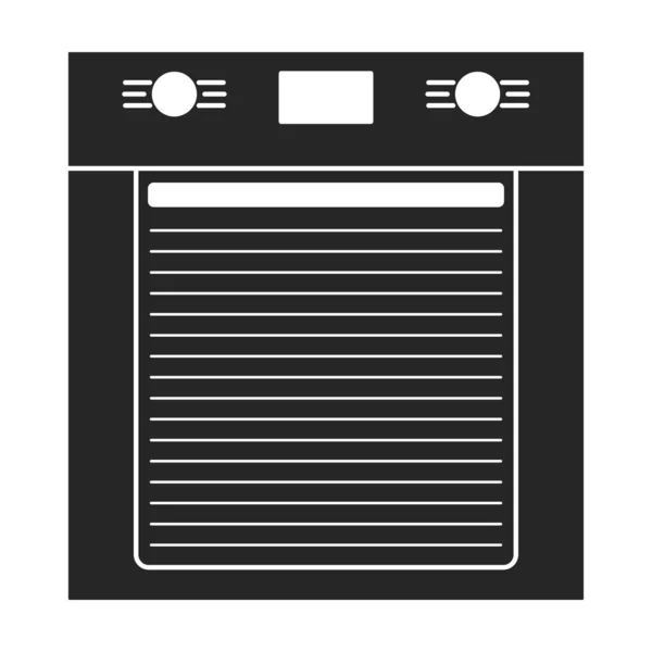 Horno vector icono negro. Estufa de ilustración vectorial sobre fondo blanco. Icono de ilustración en negro aislado de horno y estufa. — Vector de stock