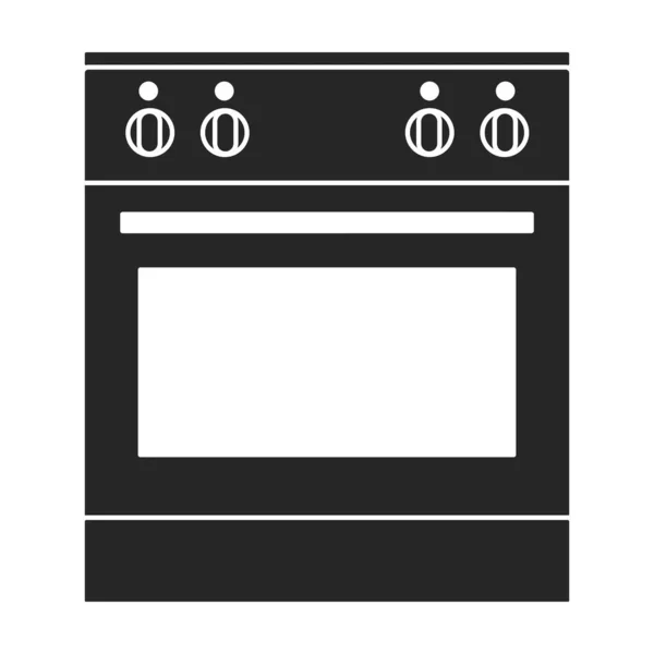 Oven vector black icon. 흰색 배경에는 벡터 일러스트 스토브. 화덕 과 난로의 분리 된 블랙 일러스트 아이콘. — 스톡 벡터