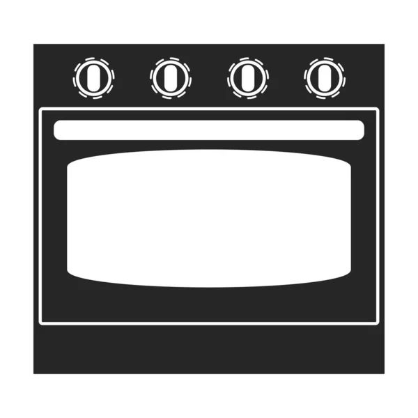 Oven vector black icon. 흰색 배경에는 벡터 일러스트 스토브. 화덕 과 난로의 분리 된 블랙 일러스트 아이콘. — 스톡 벡터