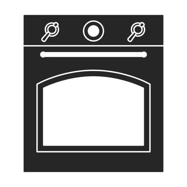 Oven vector black icon. Vector illustration stove on white background. Isolated black illustration icon of oven and stove. — Stock Vector