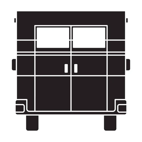 Rettungswagen Vektor schwarzes Symbol. Vector Illustration Notfall-Auto auf weißem Hintergrund. Vereinzelte schwarze Ikone des Notarzteinsatzes. — Stockvektor