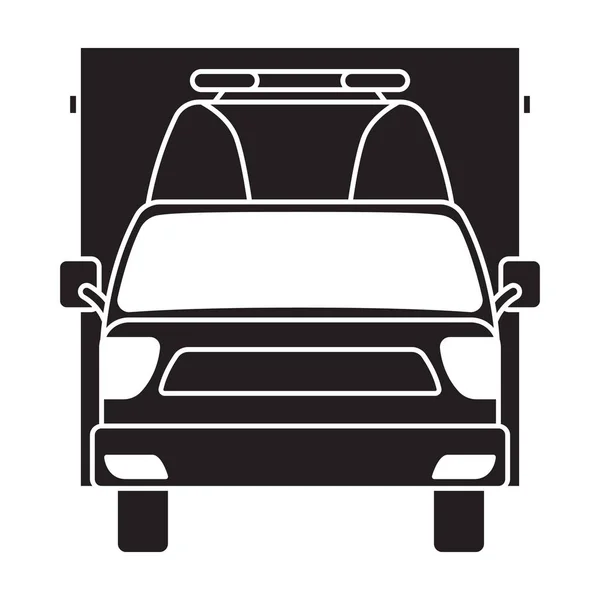 Rettungswagen Vektor schwarzes Symbol. Vector Illustration Notfall-Auto auf weißem Hintergrund. Vereinzelte schwarze Ikone des Notarzteinsatzes. — Stockvektor