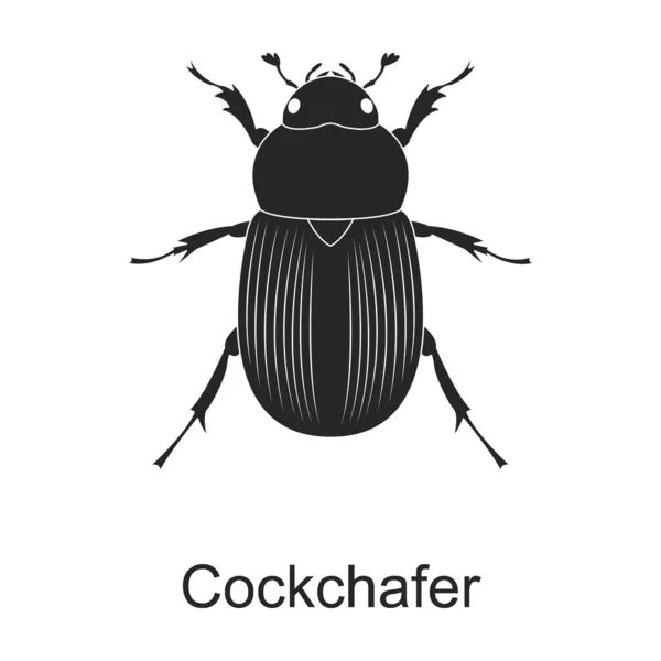 Maikäfer Vektor schwarzes Symbol. Vektorillustration Schädling Maikäfer auf weißem Hintergrund. Isolierte schwarze Illustration Symbol von Schädling. — Stockvektor