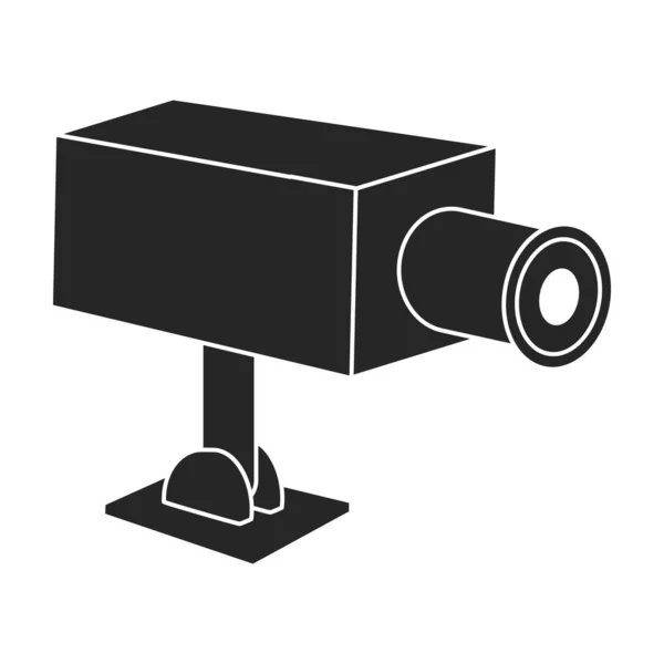 Kamera-Video-Vektor schwarzes Symbol. Vektorillustration cctv auf weißem Hintergrund. Vereinzelte schwarze Illustrationsikone des Kameramannvideos. — Stockvektor