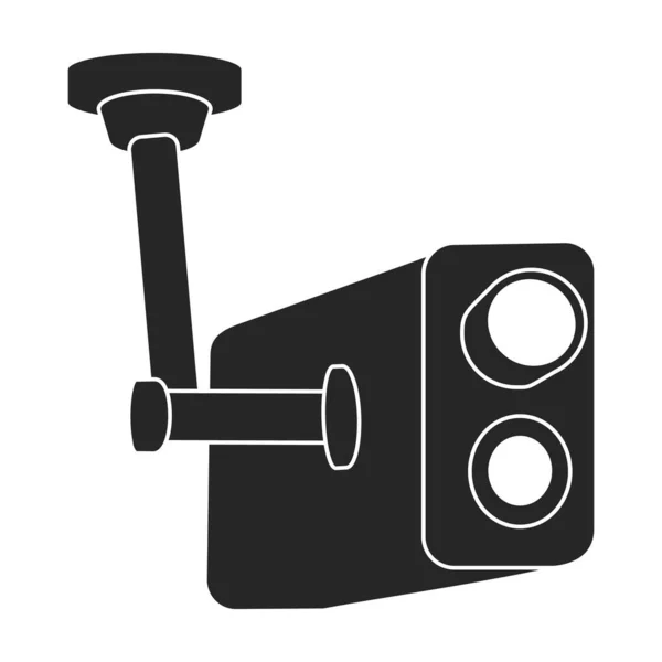 Kamera-Video-Vektor schwarzes Symbol. Vektorillustration cctv auf weißem Hintergrund. Vereinzelte schwarze Illustrationsikone des Kameramannvideos. — Stockvektor