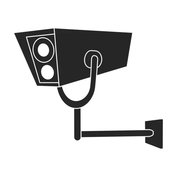 Videocamera vettoriale icona nera. Illustrazione vettoriale cctv su sfondo bianco. Isolato nero illustrazione icona di camer video. — Vettoriale Stock