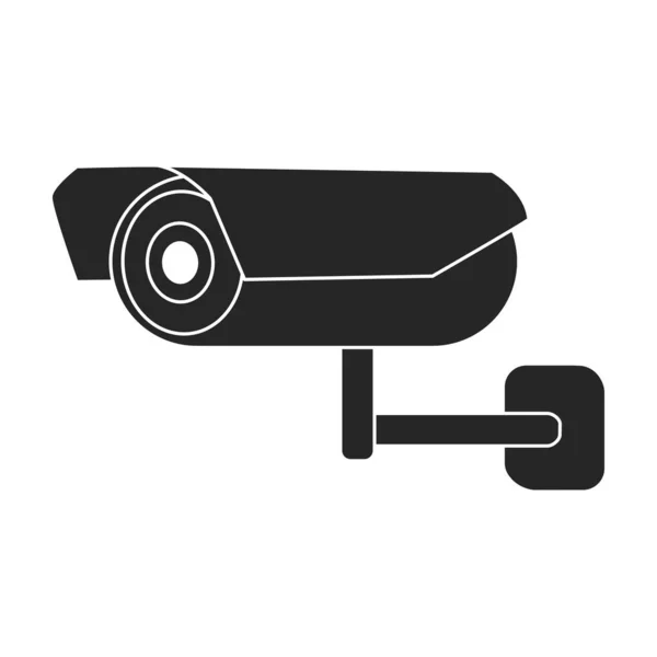 Kamera-Video-Vektor schwarzes Symbol. Vektorillustration cctv auf weißem Hintergrund. Vereinzelte schwarze Illustrationsikone des Kameramannvideos. — Stockvektor