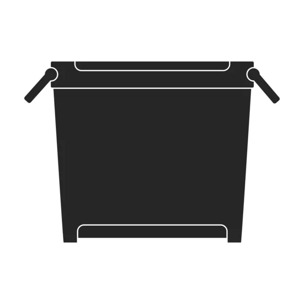 Box ijs vector zwart pictogram. Vector illustratie vriezer op witte achtergrond. Geïsoleerde zwarte illustratie icoon van doos ijs. — Stockvector