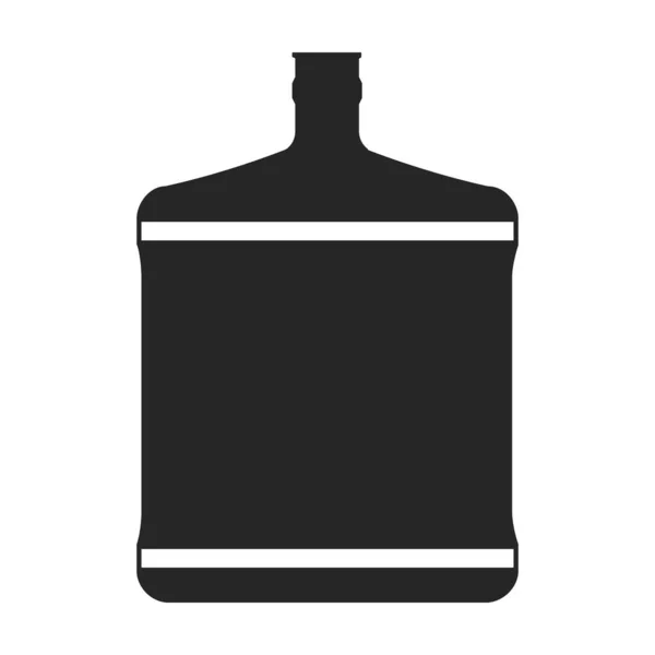 Vektorová černá ikona chladiče vody. Vektorová ilustrační láhev na bílém pozadí. Izolovaná černá ilustrační ikona chladiče vody. — Stockový vektor