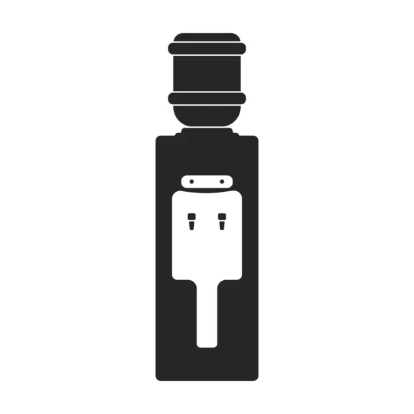 Waterkoeler vector zwart pictogram. Vector illustratie fles op witte achtergrond. Geïsoleerde zwarte illustratie icoon van water coler. — Stockvector