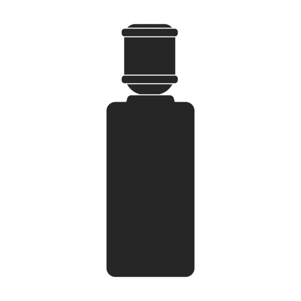 Refrigerador de agua vector icono negro. Botella de ilustración vectorial sobre fondo blanco. Icono de ilustración en negro aislado de agua más fría. — Archivo Imágenes Vectoriales