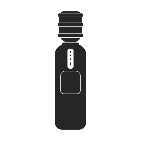 Refrigerador de agua vector icono negro. Botella de ilustración vectorial sobre fondo blanco. Icono de ilustración en negro aislado de agua más fría. — Archivo Imágenes Vectoriales