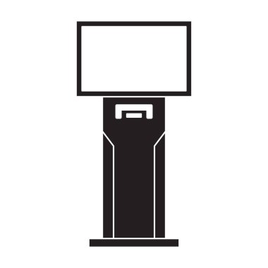 Terminal banka vektörü siyah simge. Beyaz arka planda vektör illüstrasyon banka kartı. Terminal ödemenin izole siyah illüstrasyon simgesi.