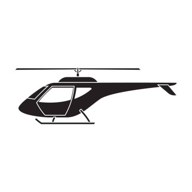 Helicopter vector black icon. Vector illustration helicopter on white background. Isolated black illustration icon of aircraft. clipart