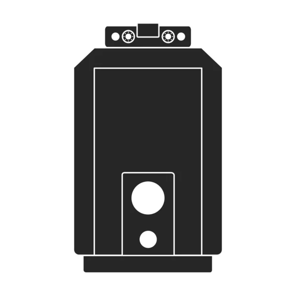 Verwarming elektrische vector zwart pictogram. Vector illustratie kachel elektrisch op witte achtergrond. Geïsoleerde zwarte illustratie icoon van home boiler. — Stockvector