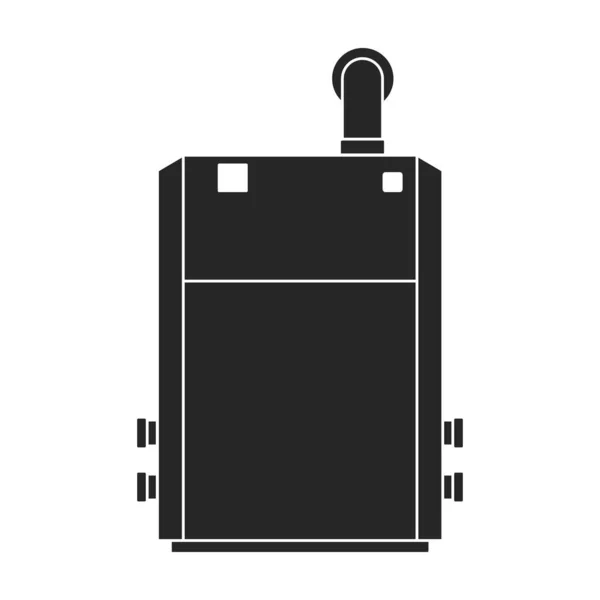 Ηλεκτρικό διάνυσμα θερμότητας μαύρο εικονίδιο. Vector εικόνα θερμοσίφωνα ηλεκτρικό σε λευκό φόντο. Μεμονωμένο μαύρο εικονίδιο απεικόνισης οικιακού λέβητα. — Διανυσματικό Αρχείο