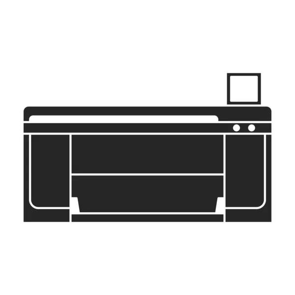 Черный векторный значок типографии. Векторный принтер на белом фоне. Изолированный черный значок иллюстрации офисной машины. — стоковый вектор