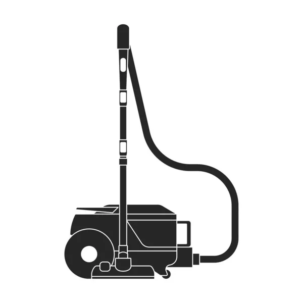 Staubsauger Vektor schwarz Symbol. Vector Illustration Roboterteppich auf weißem Hintergrund. Vereinzelte schwarze Ikone des Staubsaugers . — Stockvektor