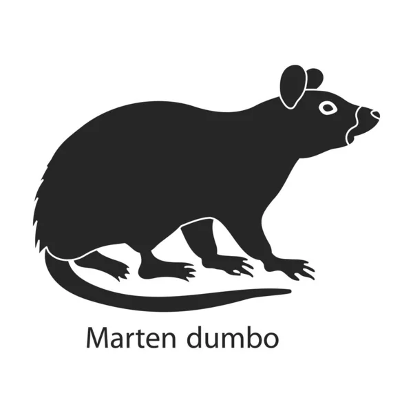 Ratón animal vector icono negro. Rata de ilustración vectorial sobre fondo blanco. Icono de ilustración en negro aislado del ratón y la rata. — Archivo Imágenes Vectoriales